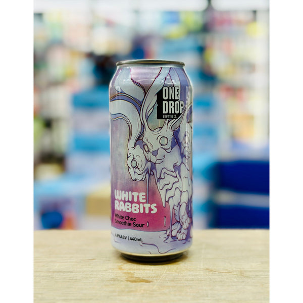 'MIX 6 OR MORE GET 20% OFF' ONE DROP BREWING WHITE RABBITS WHITE CHOC SMOOTHIE SOUR 6.8% ABV