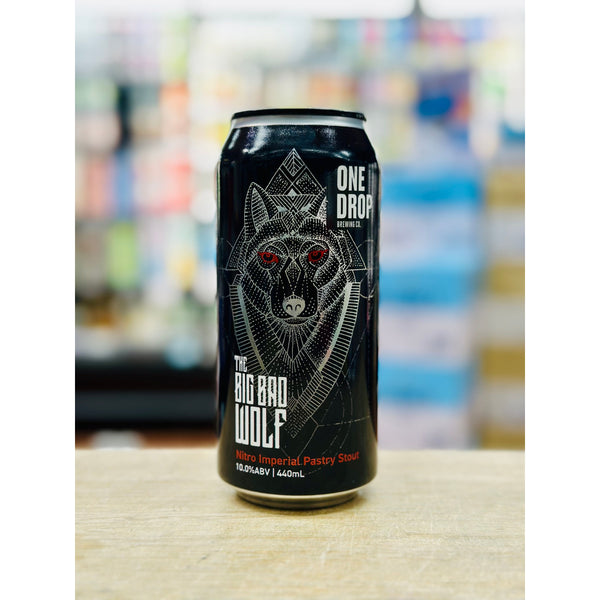 'MIX 6 OR MORE GET 20% OFF' ONE DROP BREWING THE BIG BAD WOLF NITRO IMPERIAL PASTRY STOUT 10% ABV