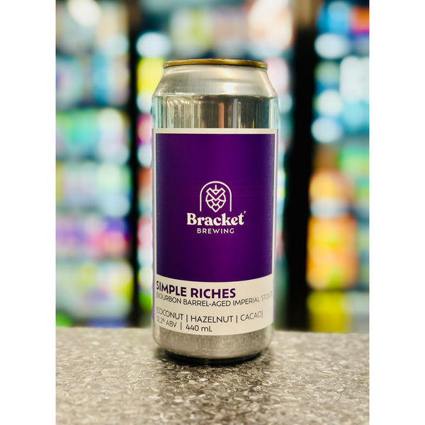 'MIX 6 OR MORE GET 20% OFF' BRACKET BREWING SIMPLE RICHES BOURBON BARREL AGED IMPERIAL STOUT 12.2% ABV
