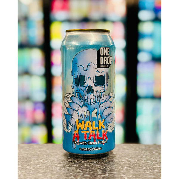 'MIX 6 OR MORE GET 20% OFF' ONE DROP BREWING WALK A TALK IPA WITH CLEAN FUSION 6% ABV