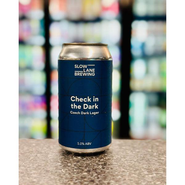 'MIX 6 OR MORE GET 20% OFF' SLOW LANE BREWING CHECK IN THE DARK CZECH DARK LAGER 5% ABV