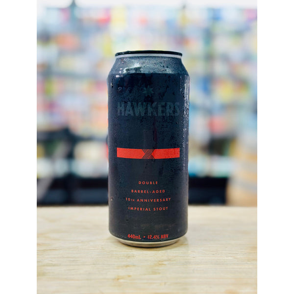 'MIX 6 OR MORE GET 20% OFF' HAWKERS BREWING 'X' DOUBLE BARREL-AGED 1OTH ANNIVERSARY IMPERIAL STOUT 12.4% ABV