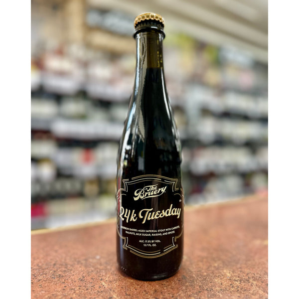'MIX 6 OR MORE GET 20% OFF' THE BRUERY 24K TUESDAY BOURBON BARREL-AGED IMPERIAL STOUT WITH CARROTS, WALNUTS, MILK SUGAR, RAISINS & SPICES 17.5% ABV 375ML