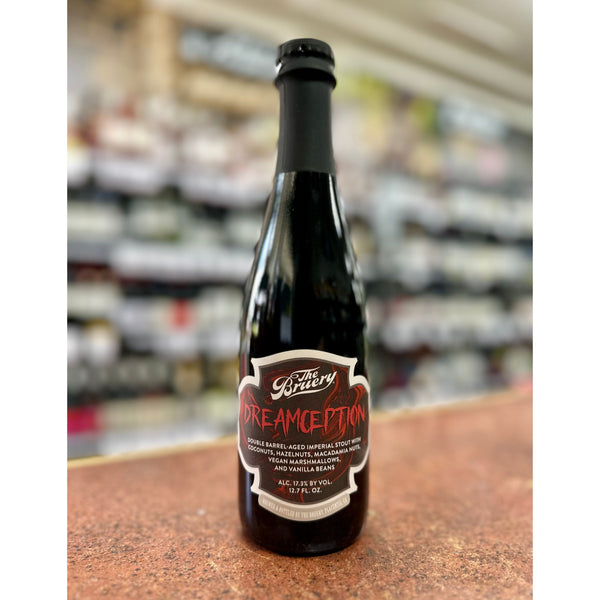 'MIX 6 OR MORE GET 20% OFF' THE BRUERY DREAMCEPTION DOUBLE BARREL-AGED IMPERIAL STOUT WITH COCONUTS, HAZELNUTS, MACADAMIA NUTS, VEGAN MARSHMALLOWS & VANILLA BEANS 17.3% ABV 375ML