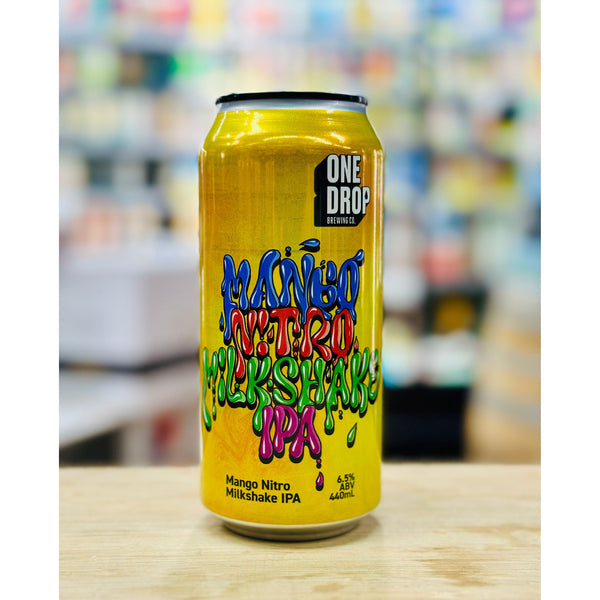 'MIX 6 OR MORE GET 20% OFF' ONE DROP BREWING MANGO NITRO MILKSHAKE IPA 6.5% ABV