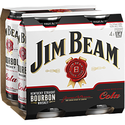 JIM BEAM & COLA CANS 375ML 4pk