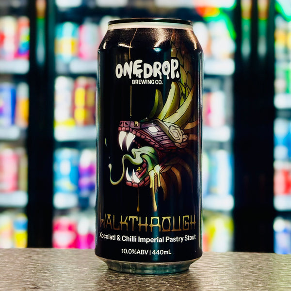 MIX 6 OR MORE GET 20% OFF' ONE DROP BREWING WALKTHROUGH XOCOLATI & CHILLI IMPERIAL PASTRY STOUT 10% ABV