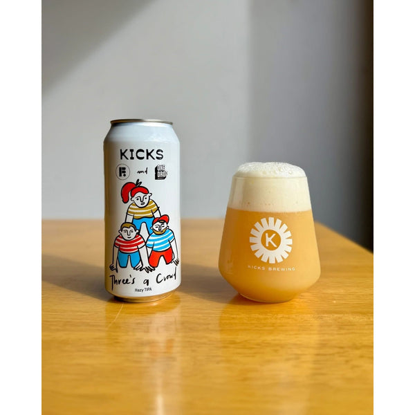'MIX 6 OR MORE GET 20% OFF' KICK'S BREWING X FUTURE BREWING X ONE DROP BREWING THREE'S A CROWD HAZY TRIPLE IPA 10.1% ABV