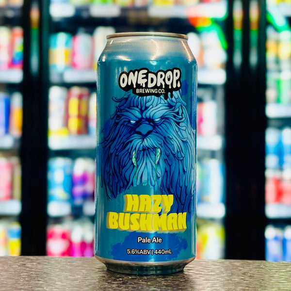 MIX 6 OR MORE GET 20% OFF' ONE DROP BREWING HAZY BUSHMAN PALE ALE 5.6% ABV