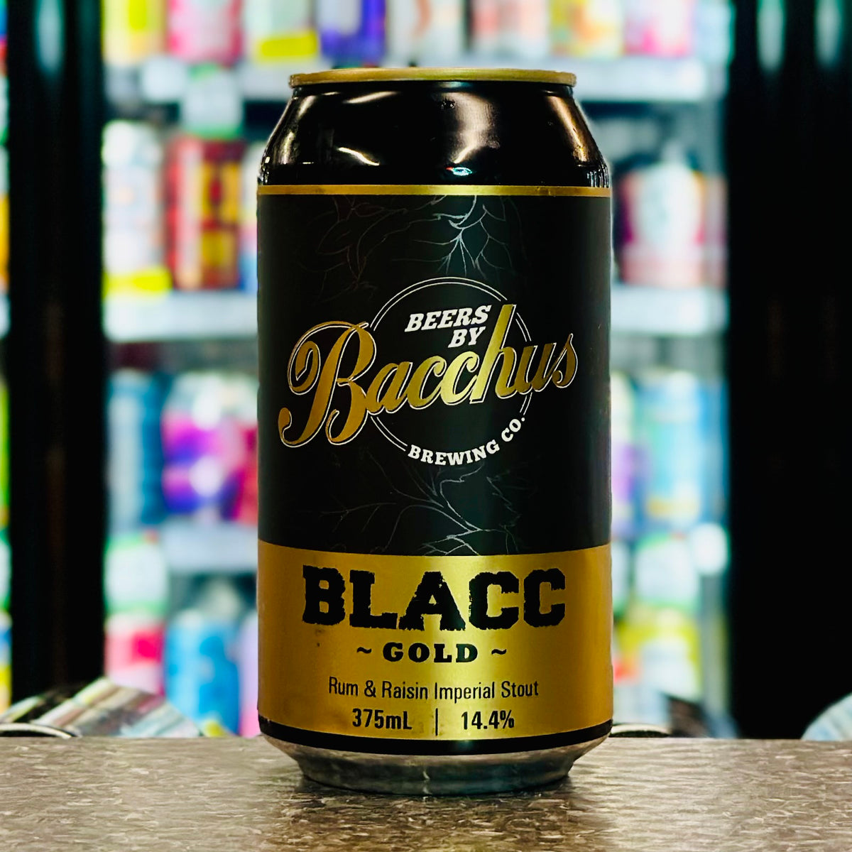 MIX 6 OR MORE GET 20% OFF' BACCHUS BREWING BLACC GOLD RUM & RAISIN STOUT 14.4% ABV