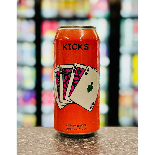 'MIX 6 OR MORE GET 20% OFF' KICKS BREWING ALL IN ON RIWAKA WEST COAST PILSNER 5.6% ABV