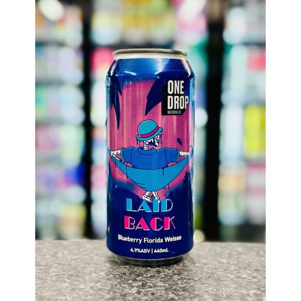 'MIX 6 OR MORE GET 20% OFF' ONE DROP BREWING LAID BACK BLUEBERRY FLORIDA WEISSE 4.9% ABV