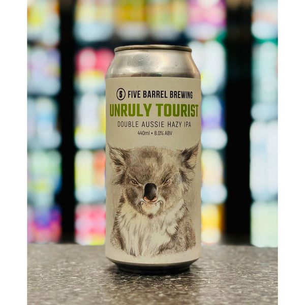 'MIX 6 OR MORE GET 20% OFF' FIVE BARREL BREWING UNRULY TOURIST DOUBLE AUSSIE HAZY IPA 8% ABV