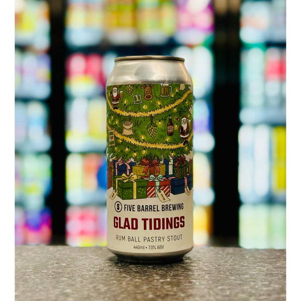 'MIX 6 OR MORE GET 20% OFF' FIVE BARREL BREWING GLAD TIDINGS RUM BALL PASTRY STOUT 7% ABV