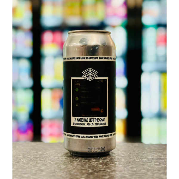 'MIX 6 OR MORE GET 20% OFF' RANGE BREWING HAZE HAS LEFT THE CHAT DOUBLE DRY HOPPED CALI IPA 6.5% ABV