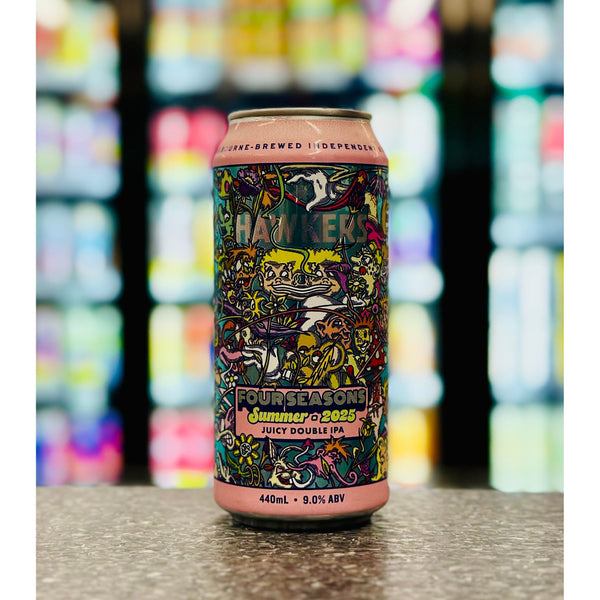 'MIX 6 OR MORE GET 20% OFF' HAWKERS BREWING FOUR SEASONS SUMMER 2025 DOUBLE JUICY IPA 9% ABV