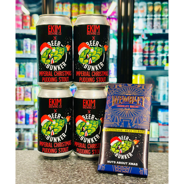 EKIM BREWING X BEER BUNKER X WELBLEY'S CHOCOLATE IMPERIAL CHRISTMAS PUDDING STOUT 10% ABV 4 PACK