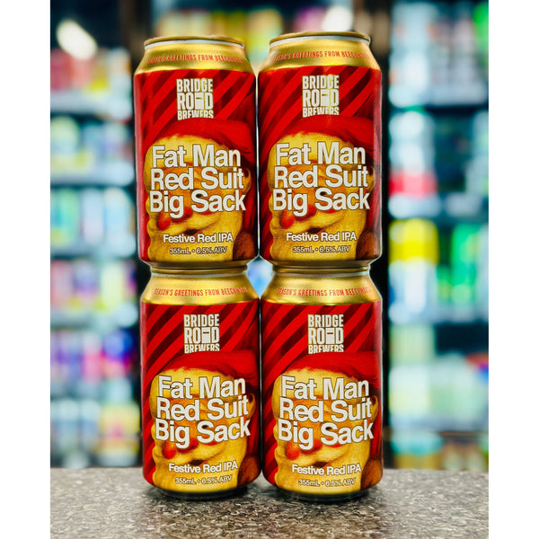 BRIDGE ROAD BREWING FAT MAN RED SUIT BIG SACK FESTIVE RED IPA 6.5% ABV 4 PACK
