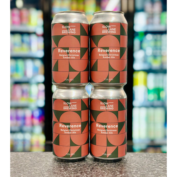 SLOW LANE BREWQING REVERENCE BELGIUM CHRISTMAS RED ALE 7% ABV 4 PACK