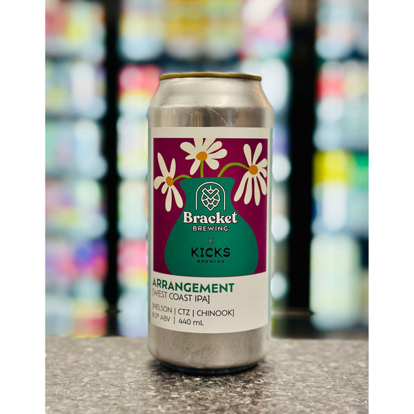 'MIX 6 OR MORE GET 20% OFF' BRACKET BREWING X KICKS BREWING ARRANGEMENT WEST COAST IPA 8% ABV