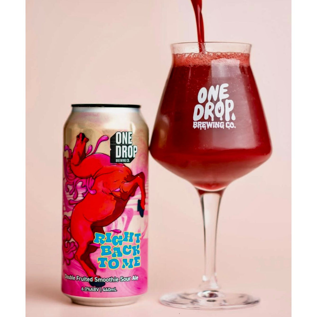 MIX 6 OR MORE GET 20% OFF' ONE DROP BREWING RIGHT BACK AT ME DOUBLE FRUITED SMOOTHIE SOUR ALE 6% ABV