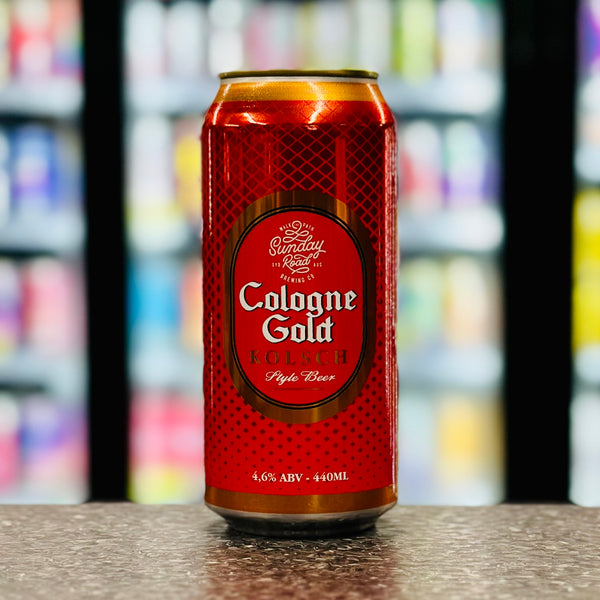 MIX 6 OR MORE GET 20% OFF' SUNDAY ROAD BREWING COLOGNE GOLD KOLSCH STLE BEER 4.6% ABV
