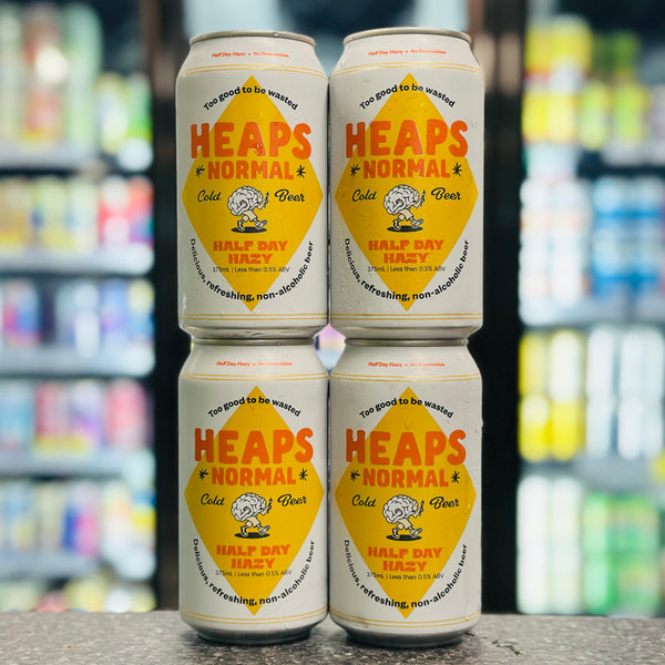 HEAPS NORMAL HALF DAY HAZY NON ALCOHOLIC BEER 4 PACK
