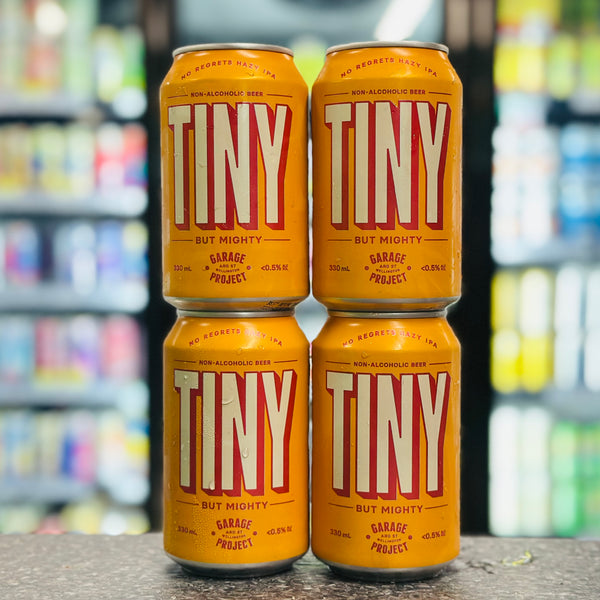 GARAGE PROJECT TINY NO REGRETS HAZY IPA NON ALCOHOLIC BEER 4 PACK
