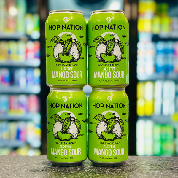 HOP NATION PROUD AS PUNCH MANGO SOUR NON ALCOHOLIC BEER 4 PACK