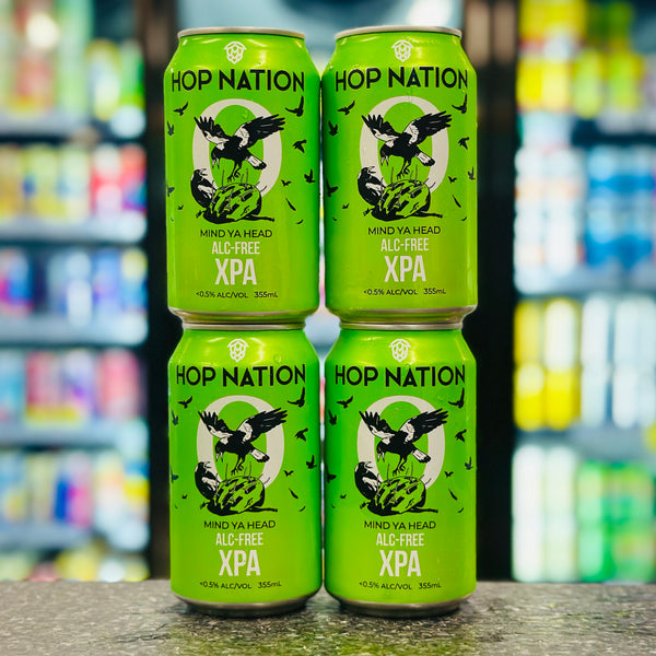 HOP NATION MIND YA HEAD XPA NON ALCOHOLIC BEER 4 PACK