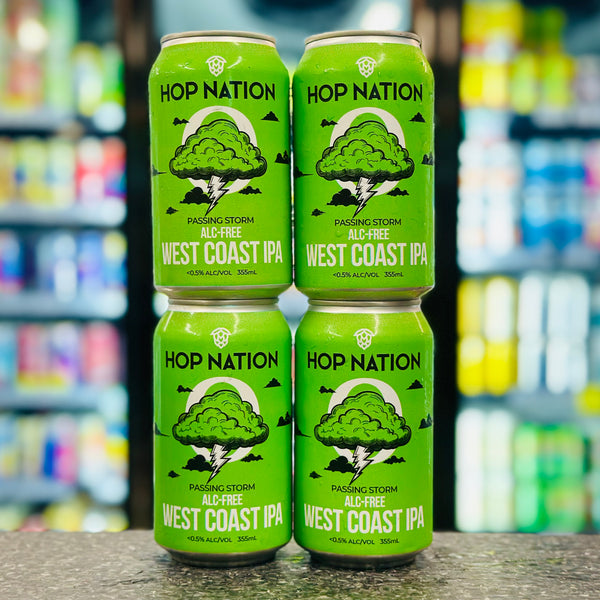 HOP NATION PASSING STORM WEST COAST IPA NON ALCOHOLIC BEER 4 PACK