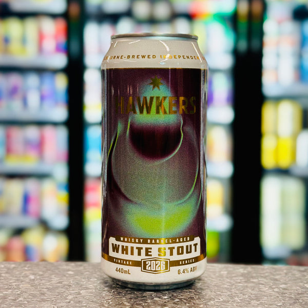 MIX 6 OR MORE GET 20% OFF' HAWKERS BREWING 2026 WHISKY BARREL-AGED WHITE STOUT 6.4% ABV