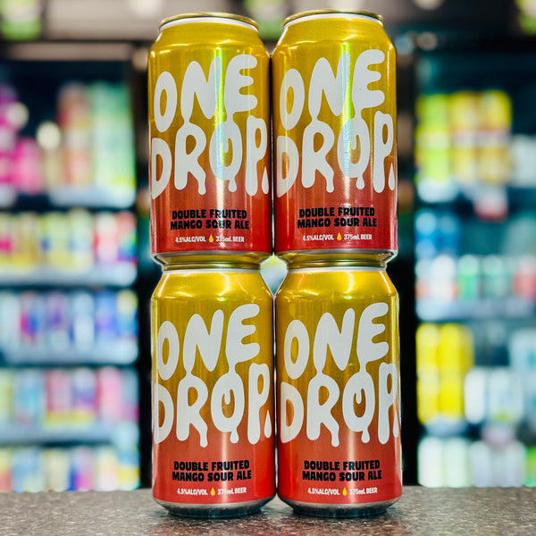 ONE DROP BREWING DOUBLE FRUITED MANGO SOUR ALE 4.5% ABV 4 PACK