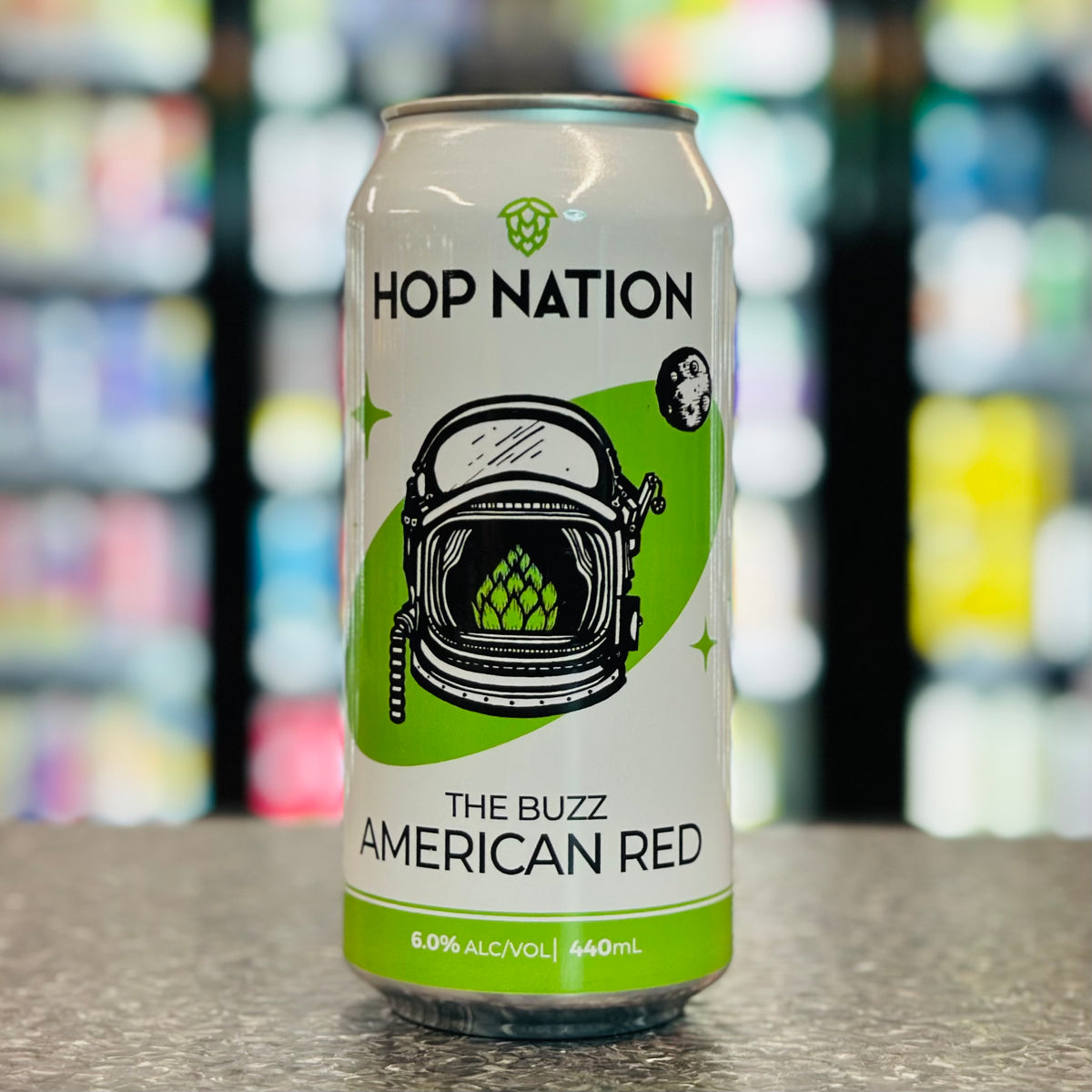MIX 6 OR MORE GET 20% OFF' HOP NATION THE BUZZ AMERICAN RED 6% ABV