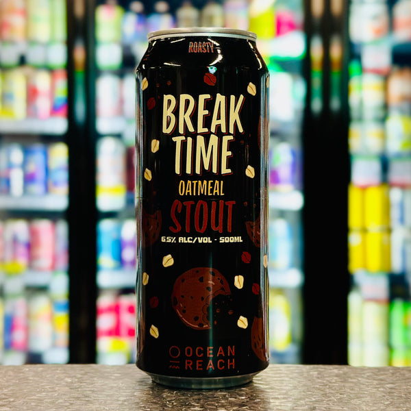 'MIX 6 OR MORE GET 20% OFF' OCEAN REACH BREWING BREAK TIME OATMEAL STOUT 6.5% ABV