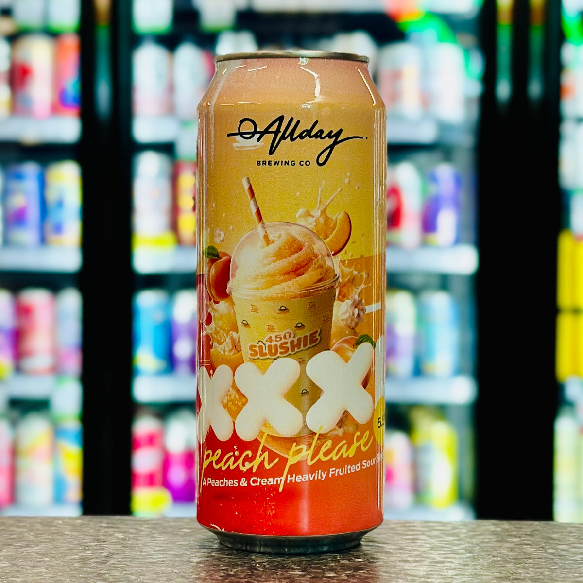 MIX 6 OR MORE GET 20% OFF' ALLDAY BREWING X 450 NORTH XXXL PEACH PLEASE SOUR 5.5% ABV