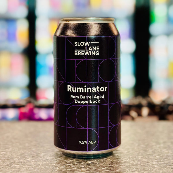 MIX 6 OR MORE GET 20% OFF' SLOW LANE BREWING RUMINATOR RUM BARREL AGED DOPPELBOCK 9.5% ABV