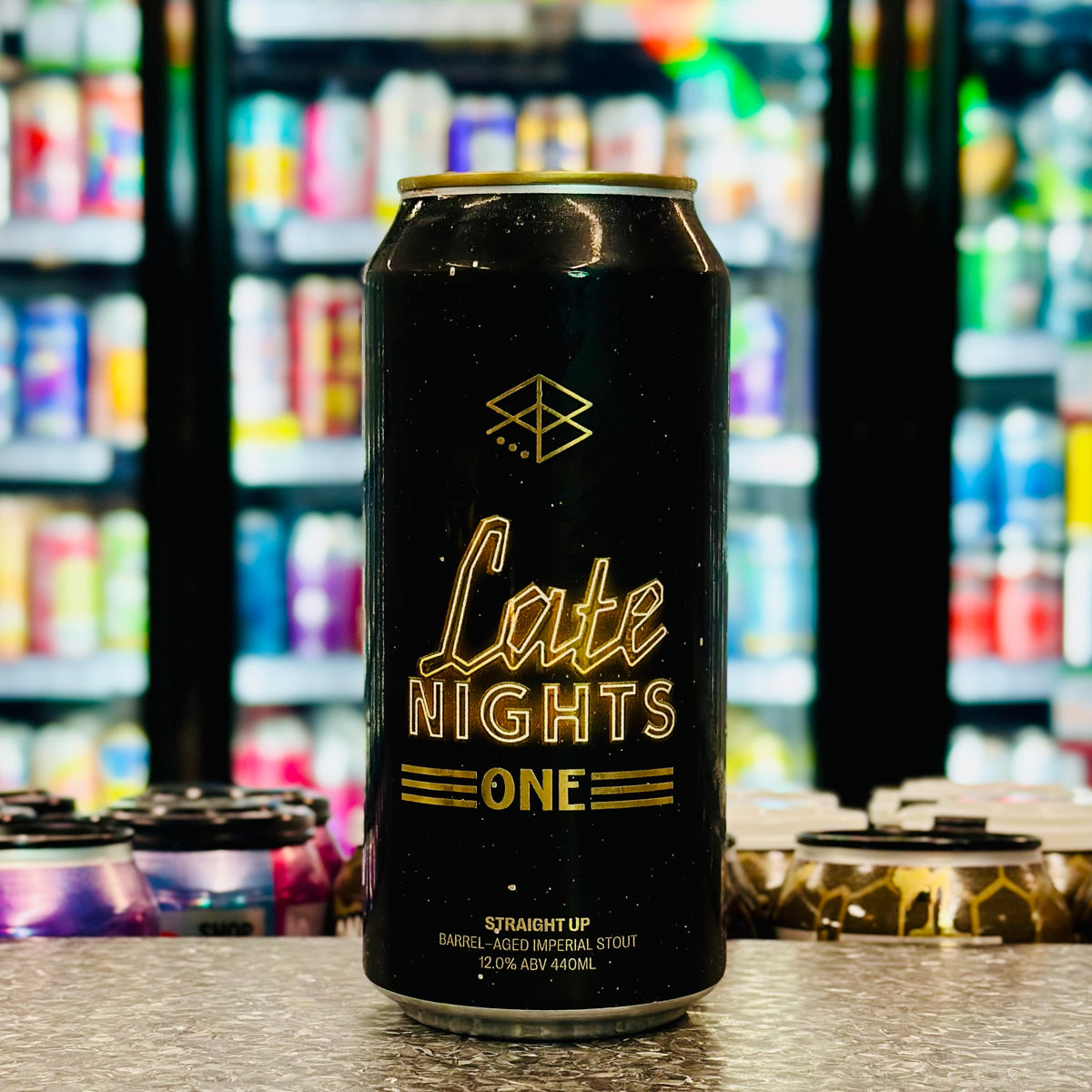 MIX 6 OR MORE GET 20% OFF' RANGE BREWING LATE NIGHTS ONE: STRAIGHT UP  BARREL-AGED IMPERIAL STOUT 12% ABV