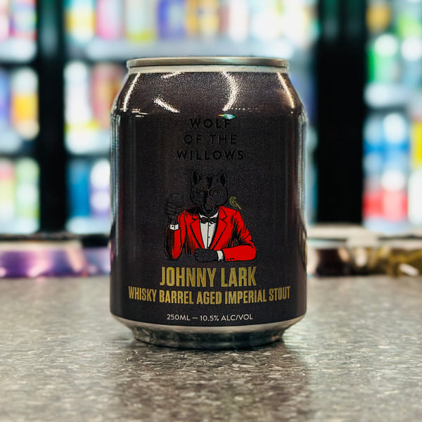 MIX 6 OR MORE GET 20% OFF' WOLF OF THE WILLOWS JOHNNY LARK WHISKY BARREL AGED STOUT 10.5% ABV (250ml)