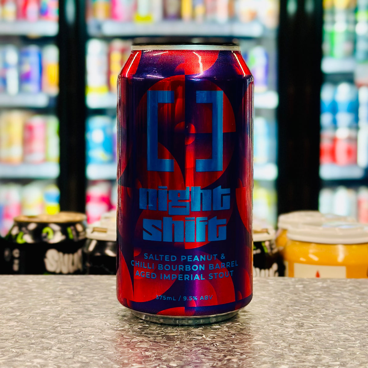 MIX 6 OR MORE GET 20% OFF' WORKING TITLE NIGHT SHIFT SALTED PEANUT CHILLI BOURBON BARREL AGED IMPERIAL STOUT 9.5% ABV