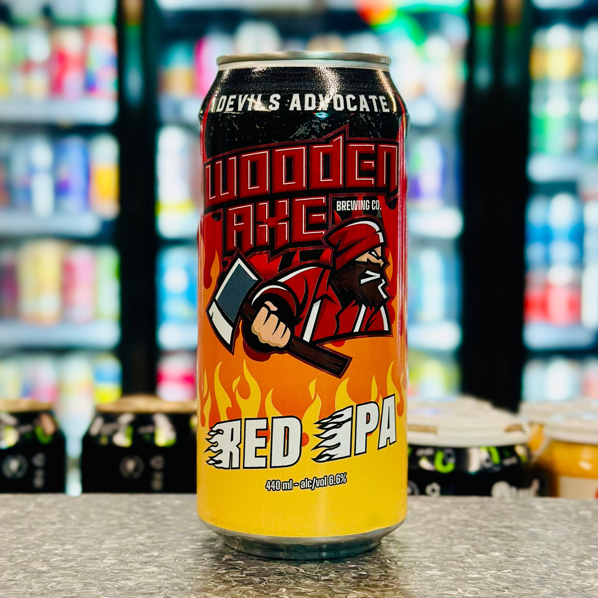 MIX 6 OR MORE GET 20% OFF' WOODEN AXE BREWING DEVILS ADVOCATE RED IPA 6.6% ABV