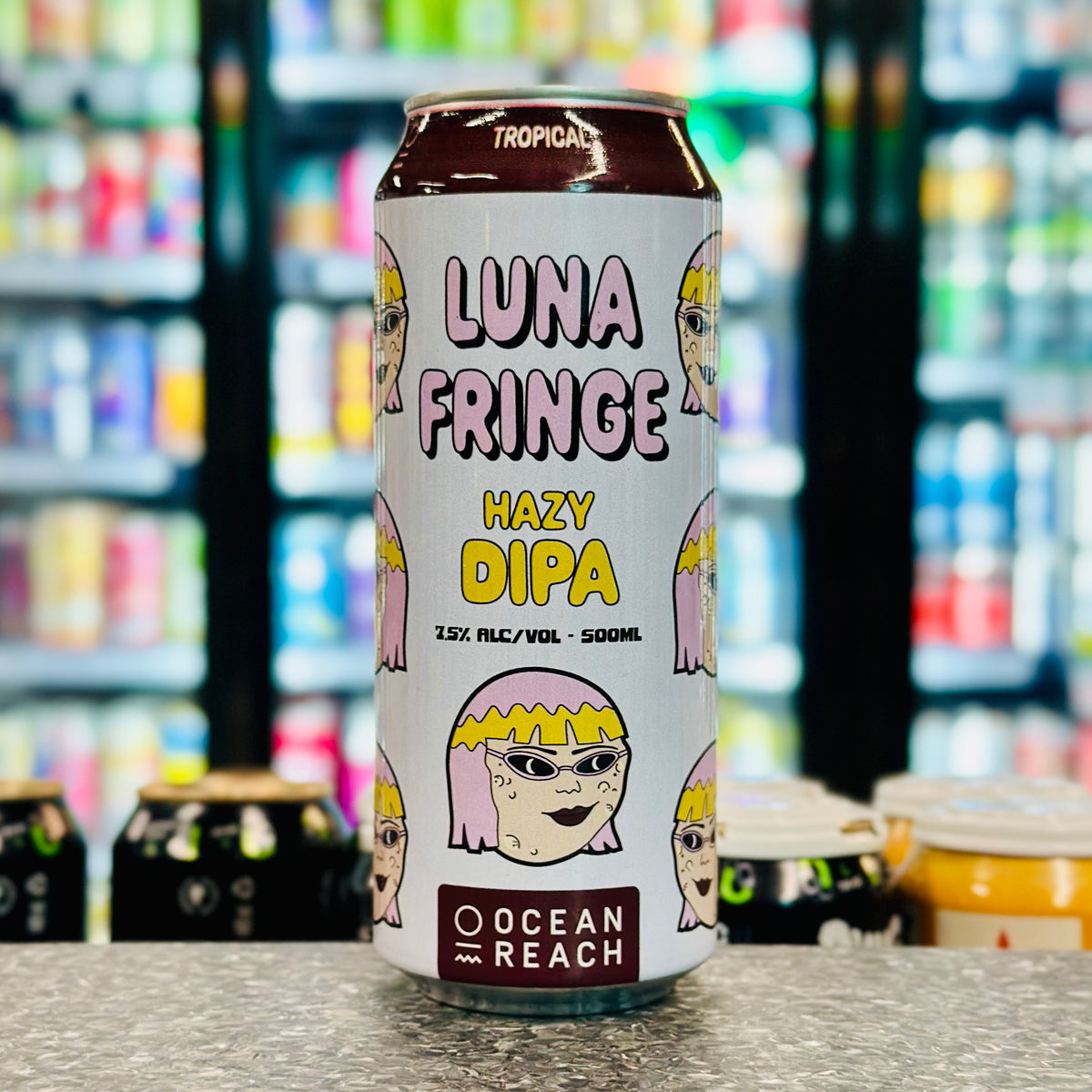 MIX 6 OR MORE GET 20% OFF' OCEAN REACH BREWING LUNA FRINGE HAZY DOUBLE IPA 7.5% ABV