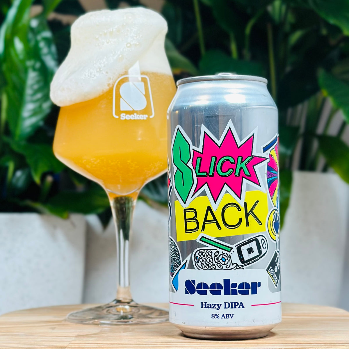 MIX 6 OR MORE GET 20% OFF' SEEKER BREWING SLICK BACK HAZY DOUBLE IPA 8% ABV