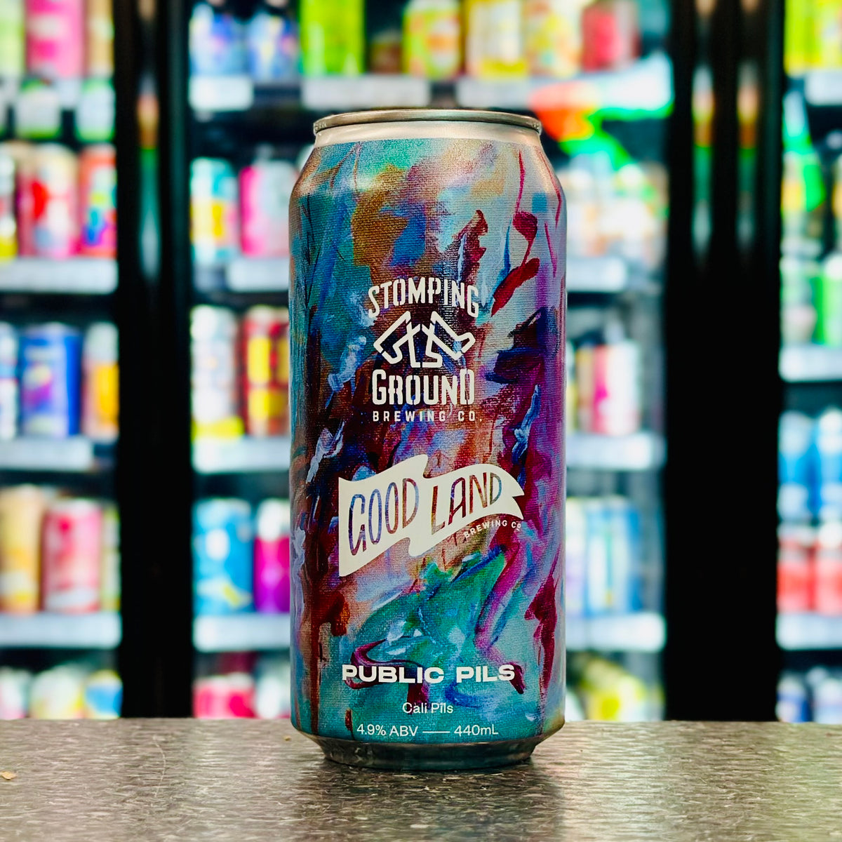 MIX 6 OR MORE GET 20% OFF' GOOD LAND BREWING X STOMPING GROUNDS PUBLIC PILS CALI PILSNER 4.9% ABV