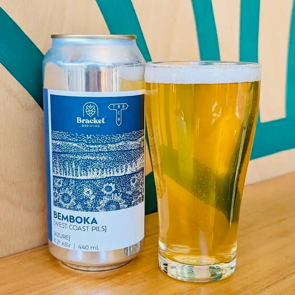 MIX 6 OR MORE GET 20% OFF' BRACKET BREWING BEMBOKA WEST COAST PILS 6.2% ABV