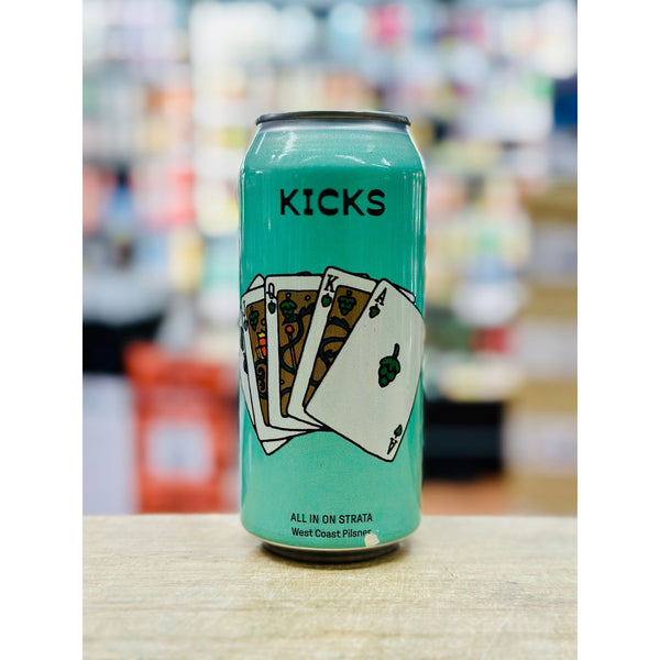 'MIX 6 OR MORE GET 20% OFF' KICK'S BREWING ALL IN ON STRATA WEST COAST PILSNER 5.5% ABV