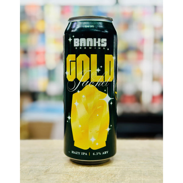 'MIX 6 OR MORE GET 20% OFF' BANKS BREWING GOLD JACKET HAZY IPA 6.3% ABV