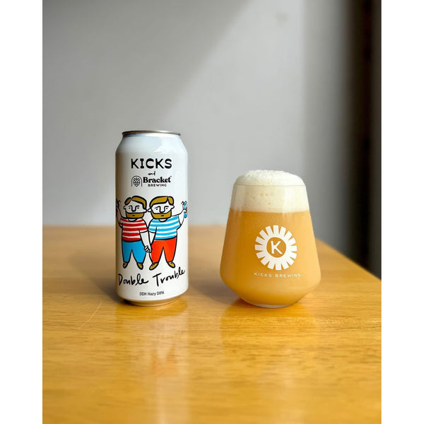 'MIX 6 OR MORE GET 20% OFF' KICK'S BREWING X BRACKET BREWING DOUBLE TROUBLE DOUBLE DRY HOPPED HAZY DOUBLE IPA 8.2% ABV