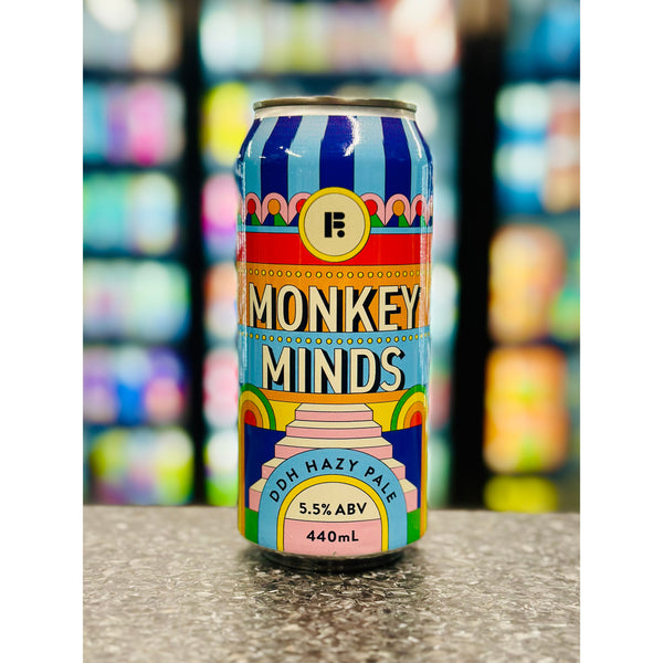 'MIX 6 OR MORE GET 20% OFF' FUTURE BREWING MONKEY MINDS DOUBLE DRY HOPPED HAZY PALE 5.5% ABV