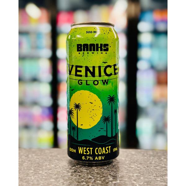 'MIX 6 OR MORE GET 20% OFF' BANKS BREWING VENICE GLOW DOUBLE DRY HOPPED WEST COAST IPA 6.7% ABV